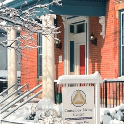 Conscious Living Center exterior CLC Front Porch and Sign