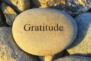 Gratitude engraved stone